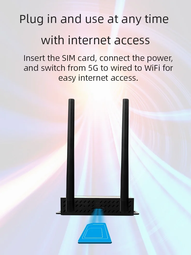 210B-E 4G LTE Industrial Wireless WiFi Router, 300Mbps High Speed with Dual Detachable Antennas, SIM Card Slot, Connects up to 32 Devices