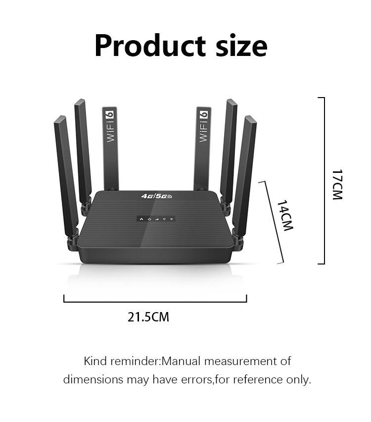 WR950-E 4G LTE WiFi 6 Wireless CPE Router, High-Gain Antennas, SIM Card Slot with Backup Battery Support, Connects up to 32 Devices