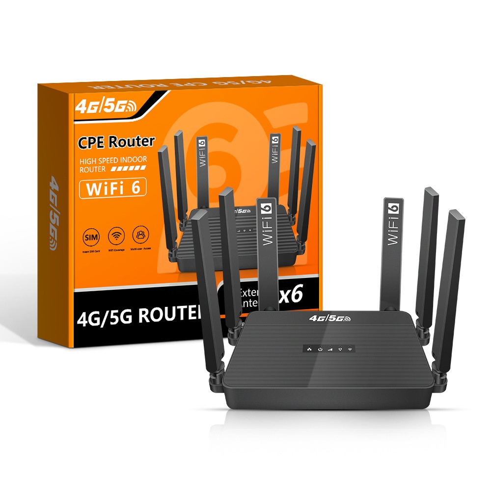 WR950-E 4G LTE WiFi 6 Wireless CPE Router, High-Gain Antennas, SIM Card Slot with Backup Battery Support, Connects up to 32 Devices