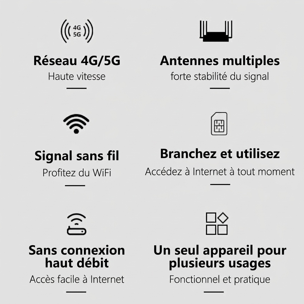 Routeur CPE sans fil WR950-E 4G LTE WiFi 6, antennes à gain élevé, emplacement pour carte SIM avec batterie de secours, connecte jusqu'à 32 appareils