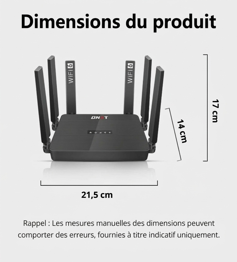 Routeur de bureau DNXT WR950 4G LTE WiFi 6, compatible multibande B12/B17, emplacement pour carte SIM, passerelle sans fil haut débit avec batterie optionnelle