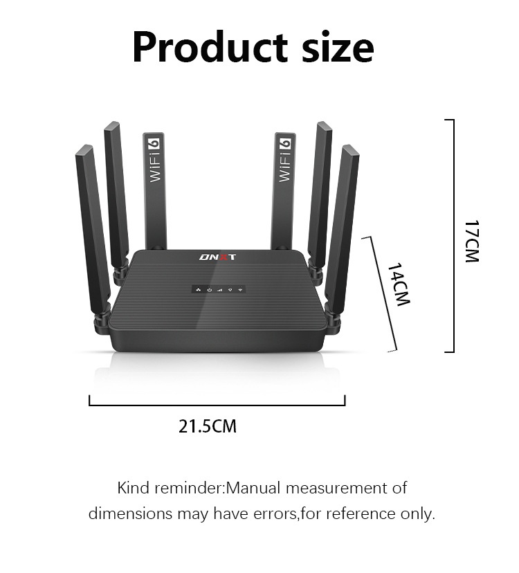 DNXT WR950 4G LTE WiFi 6 Desktop Router, Multi-Band B12/B17 Support, SIM Card Slot, High-Speed Wireless Gateway with Optional Battery