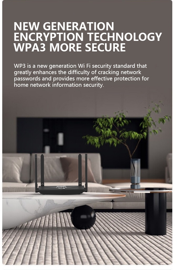 WR910-E 4G LTE WiFi 6 Gigabit Wireless Router, Dual-Band High-Gain Antennas, WPA3 Security, SIM Card Slot, Supports up to 64 Devices