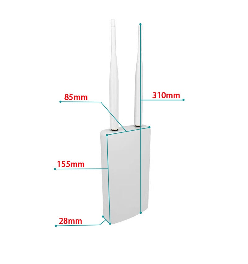 CPE905 Outdoor 4G LTE WiFi Router CPE, IP66 Waterproof Weatherproof Housing, Dual High-Gain Antennas with SIM Card Slot for Security Cameras & Remote Monitoring