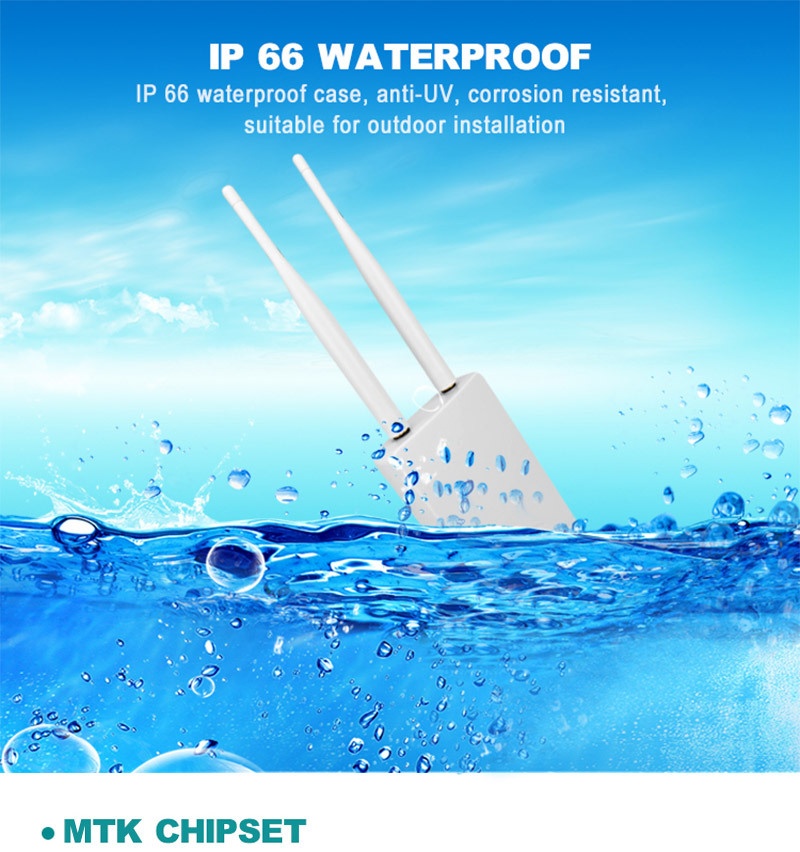 CPE905 Outdoor 4G LTE WiFi Router CPE, IP66 Waterproof Weatherproof Housing, Dual High-Gain Antennas with SIM Card Slot for Security Cameras & Remote Monitoring