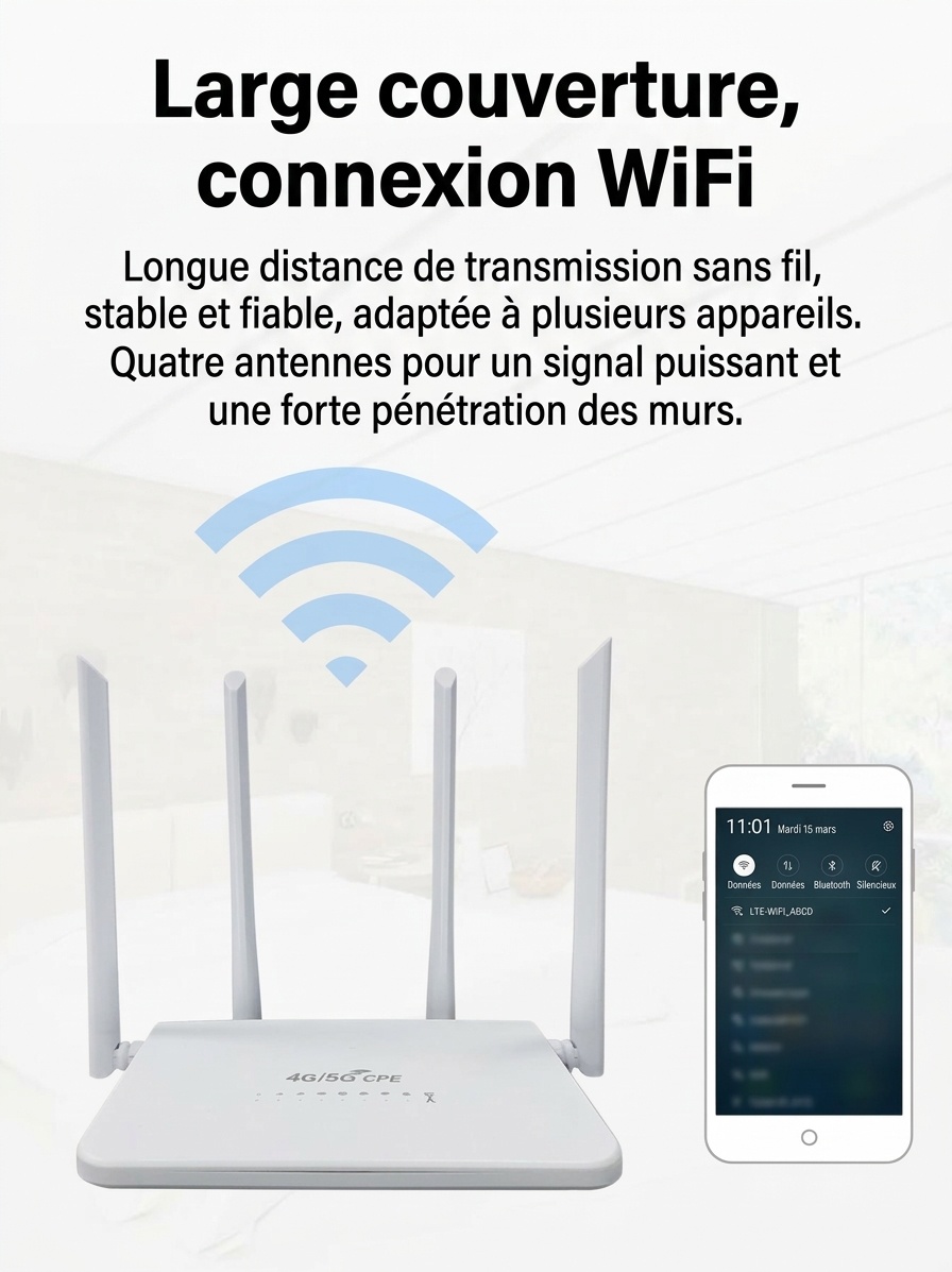 Routeur sans fil WiFi 4G LTE R103, point d'accès Wi-Fi de bureau alimenté par USB-C avec emplacement pour carte SIM, passerelle à large couverture Plug and Play