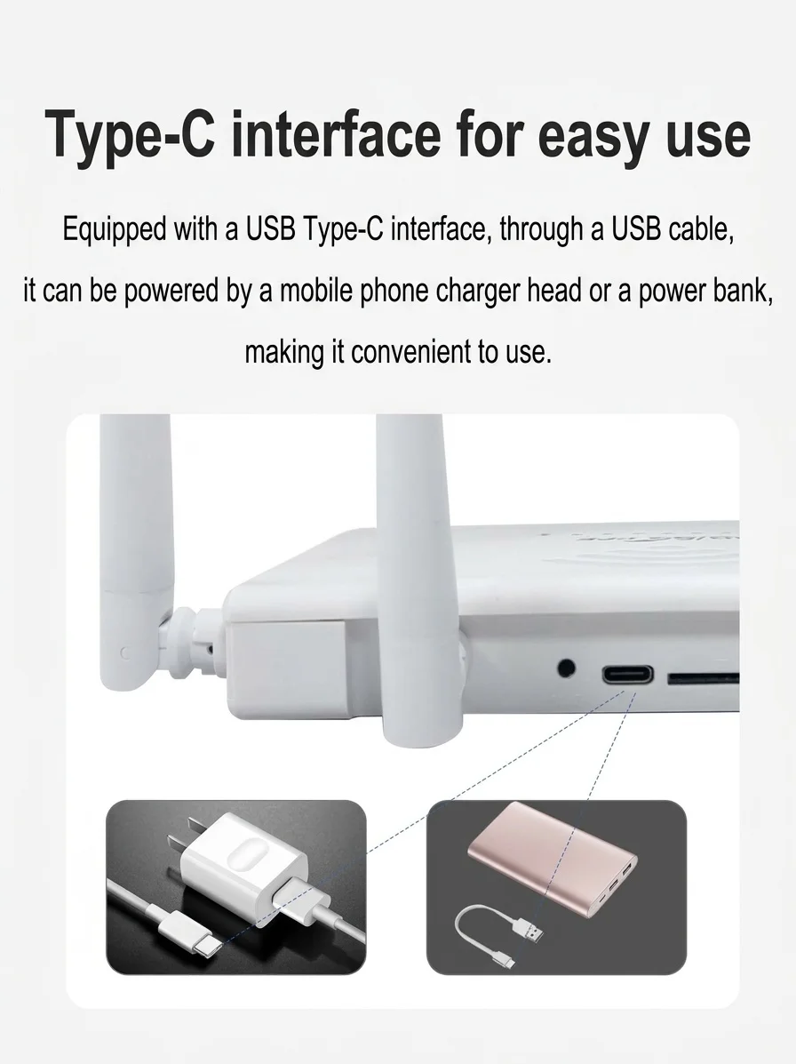 R103 4G LTE WiFi 6 CPE Wireless Router, USB-C Powered Desktop Hotspot with SIM Card Slot, Plug and Play Wide Coverage Gateway