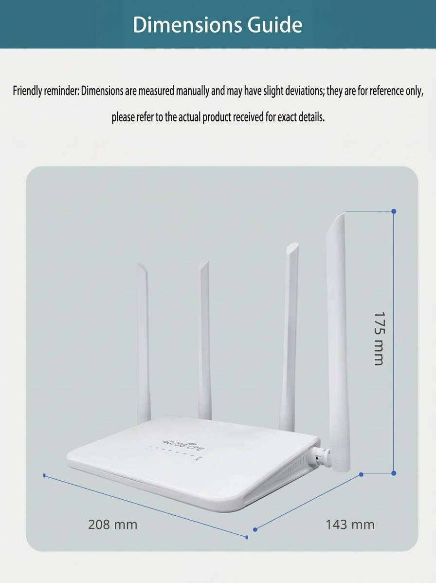 R103 4G LTE WiFi 6 CPE Wireless Router, USB-C Powered Desktop Hotspot with SIM Card Slot, Plug and Play Wide Coverage Gateway