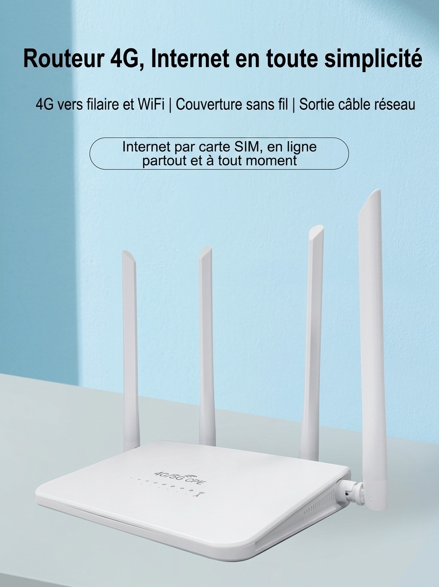 Routeur sans fil WiFi 4G LTE R103, point d'accès Wi-Fi de bureau alimenté par USB-C avec emplacement pour carte SIM, passerelle à large couverture Plug and Play