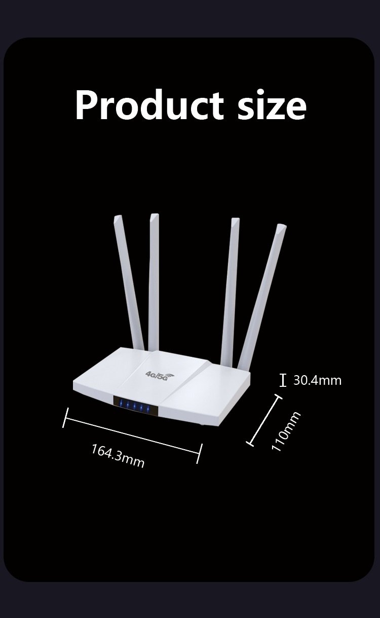 MC118-E 4G LTE WiFi 6 Dual-Function Router with 4000mAh Battery, 300Mbps Speed, External Antennas & SIM Card Slot for Portable and Desktop Use