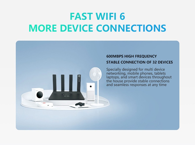 DNXT WR800-E 4G LTE WiFi 6 Router with 5000mAh Battery, 600Mbps High Speed, 4 External Antennas, 4 Gigabit Ethernet Ports & Mesh Support