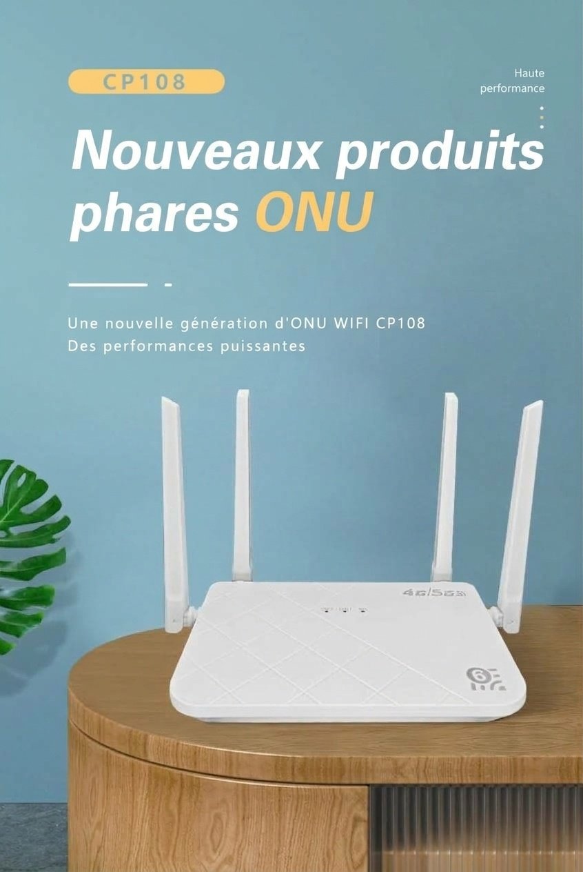 CP108 4G LTE WiFi 6 Router, Cat4 300Mbps Wireless Hotspot CPE, Gigabit Ethernet Ports, Omnidirectional Antennas for up to 32 Users
