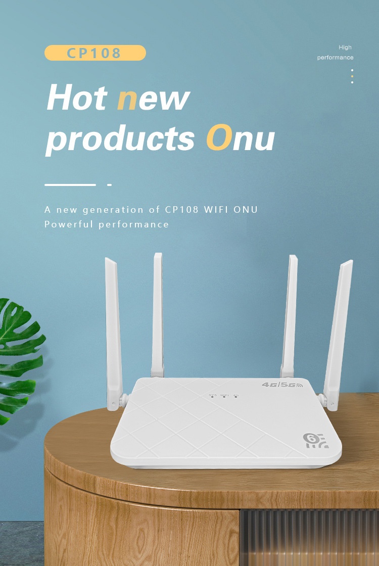 CP108 4G LTE WiFi 6 Router, Cat4 300Mbps Wireless Hotspot CPE, Gigabit Ethernet Ports, Omnidirectional Antennas for up to 32 Users