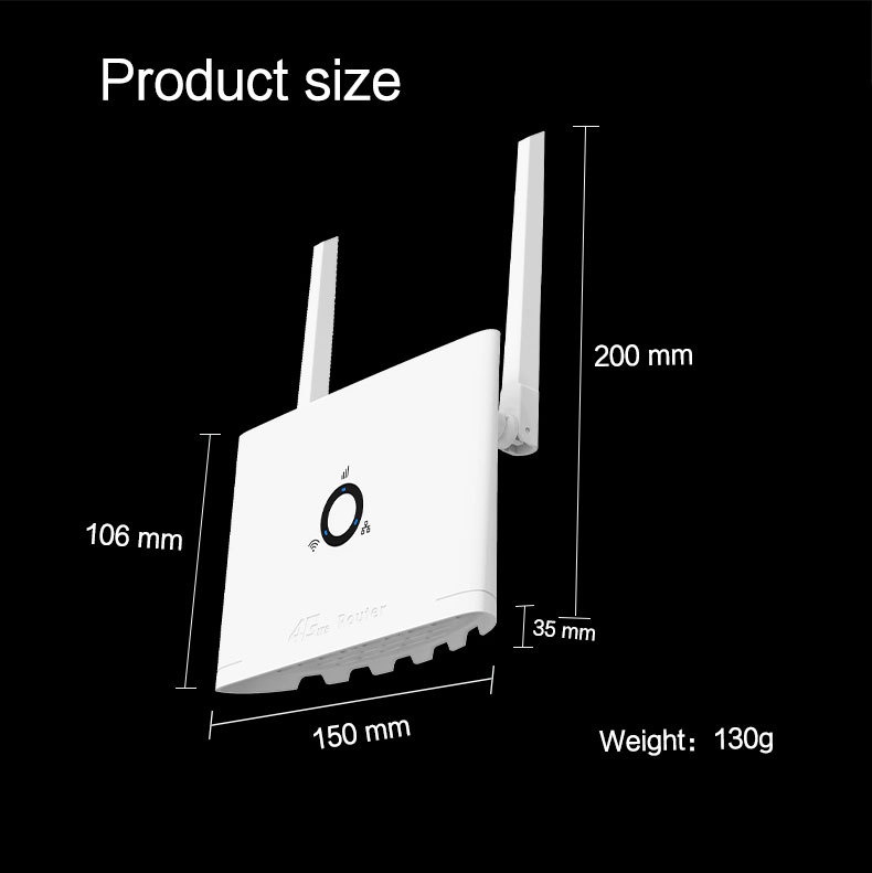 CPF109 4G LTE Wireless WiFi Router, 300Mbps High-Speed Mobile Hotspot with External Antennas & SIM Card Slot, Supports up to 16 Devices