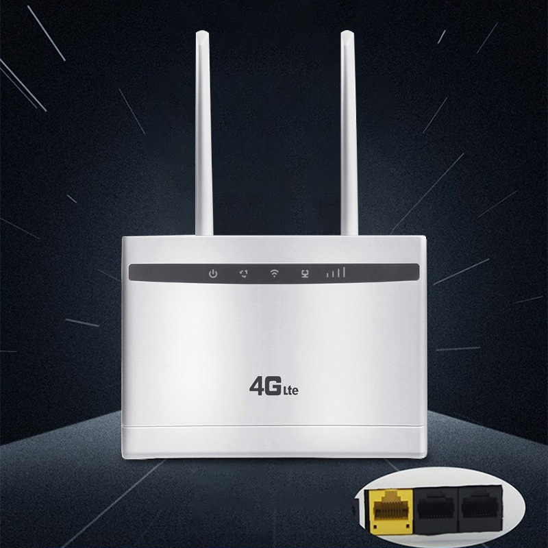CPF100A+ 4G LTE Wireless WiFi Router, 300Mbps Desktop CPE Modem with SIM Card Slot, Multi-Port LAN/WAN, Supports up to 32 Users