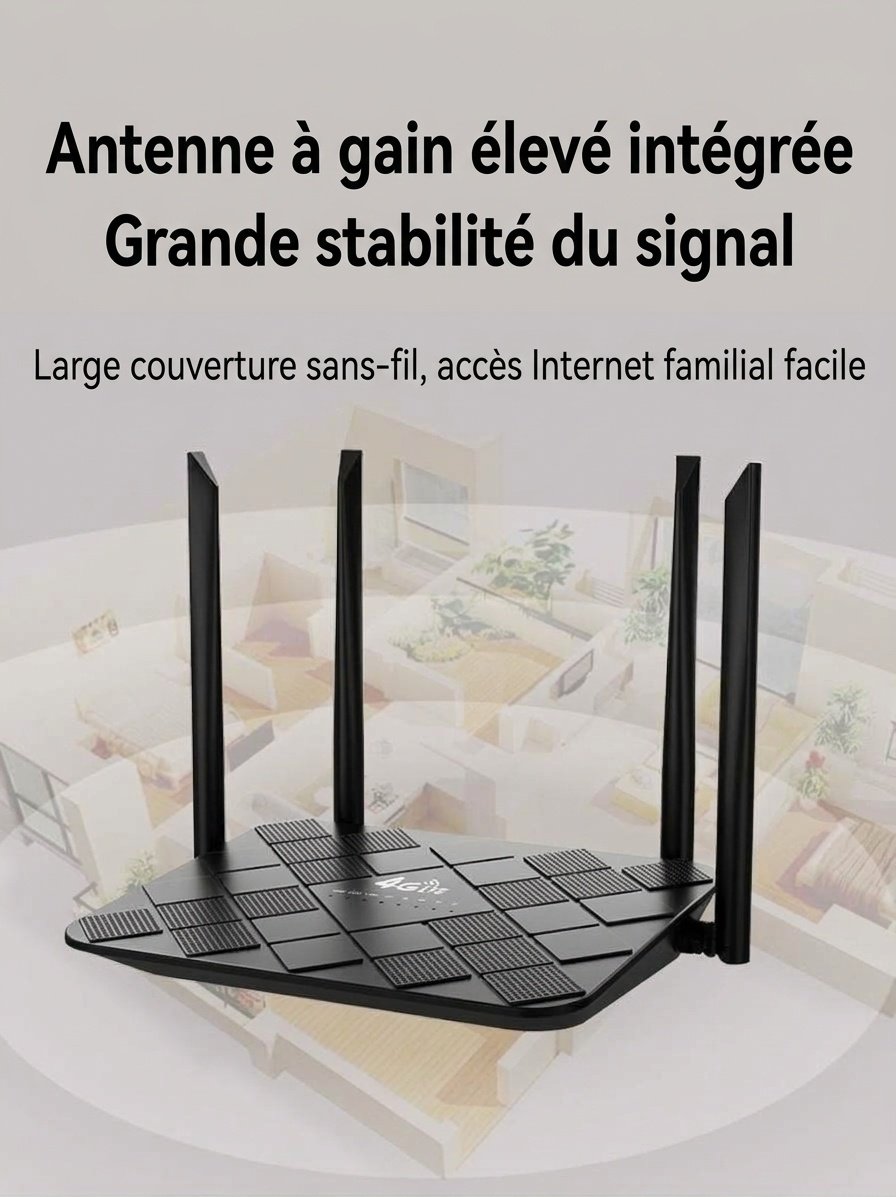 Routeur WiFi sans fil 4G LTE 320M-E, point d'accès de bureau haut débit 300 Mbps avec emplacement pour carte SIM, installation facile (Plug and Play) pour jusqu'à 32 utilisateurs