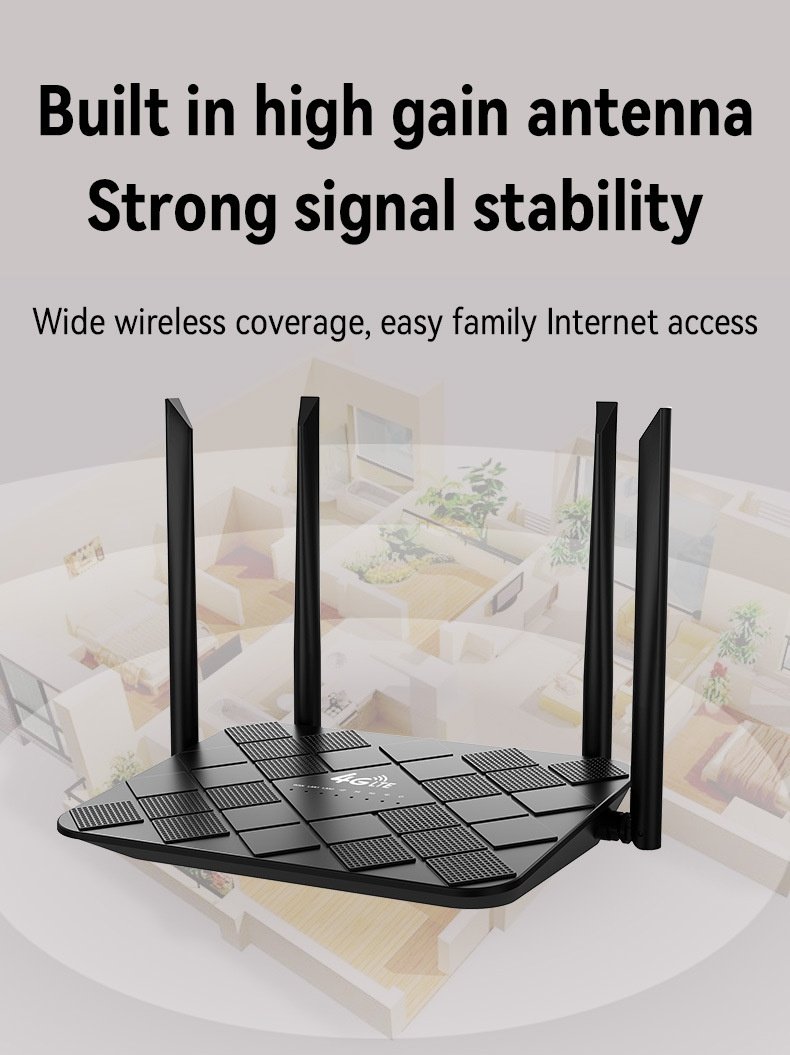 320M-E 4G LTE Wireless WiFi Router, 300Mbps High-Speed Desktop Hotspot CPE with SIM Card Slot, Plug and Play for up to 32 Users