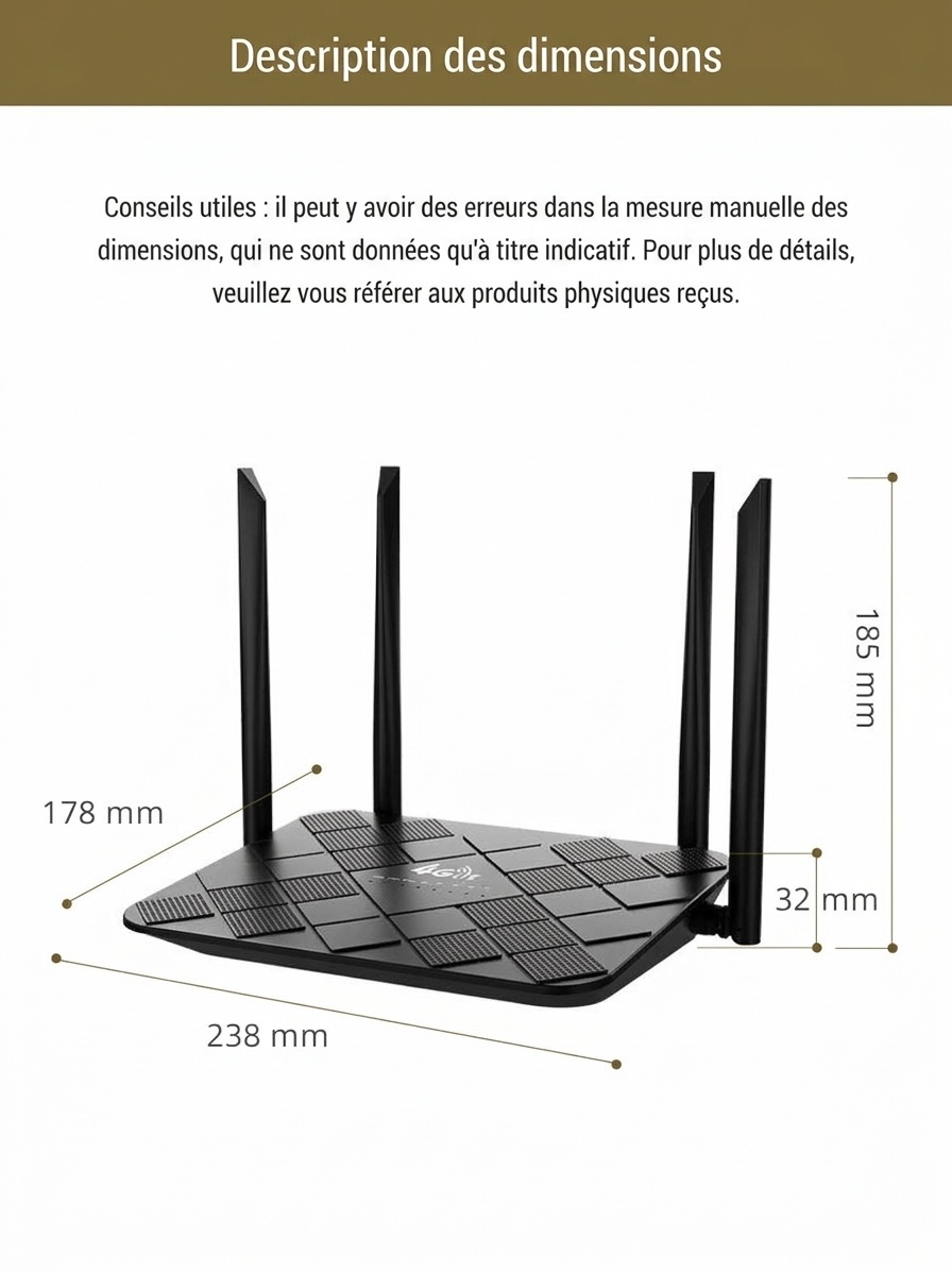 Routeur WiFi sans fil 4G LTE 320M-E, point d'accès de bureau haut débit 300 Mbps avec emplacement pour carte SIM, installation facile (Plug and Play) pour jusqu'à 32 utilisateurs