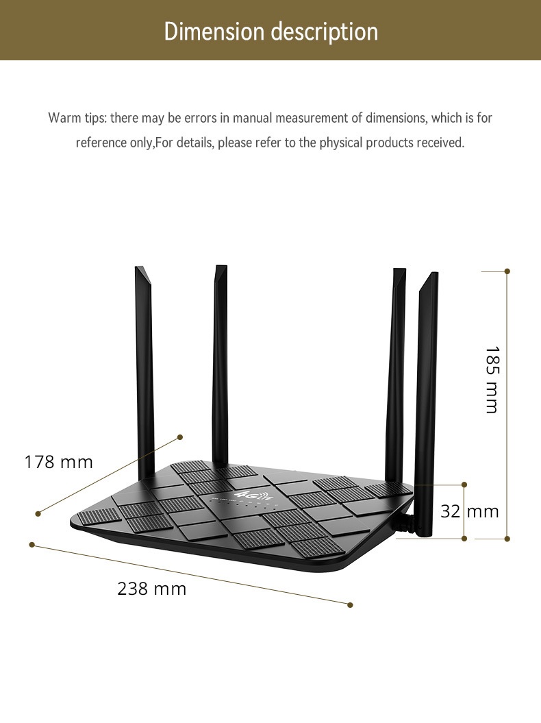 320M-E 4G LTE Wireless WiFi Router, 300Mbps High-Speed Desktop Hotspot CPE with SIM Card Slot, Plug and Play for up to 32 Users