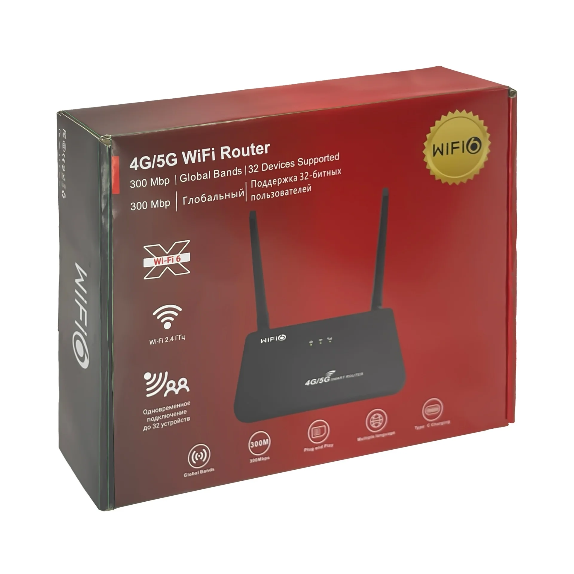 CP103 4G LTE WiFi 6 Smart Wireless Router, 300Mbps High Speed, Compact Desktop CPE with SIM Card Slot, Connects up to 32 Devices