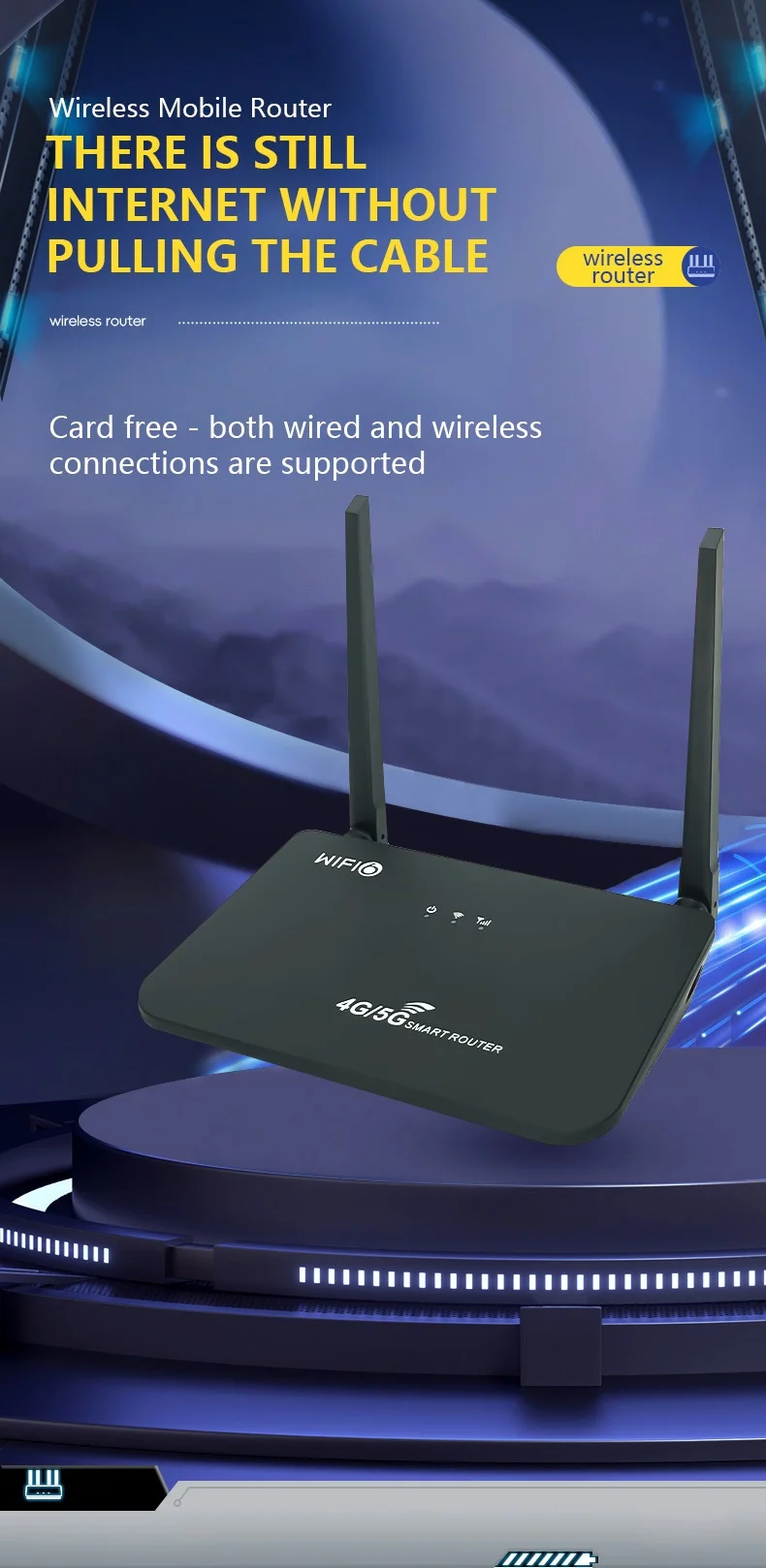 CP103 4G LTE WiFi 6 Smart Wireless Router, 300Mbps High Speed, Compact Desktop CPE with SIM Card Slot, Connects up to 32 Devices