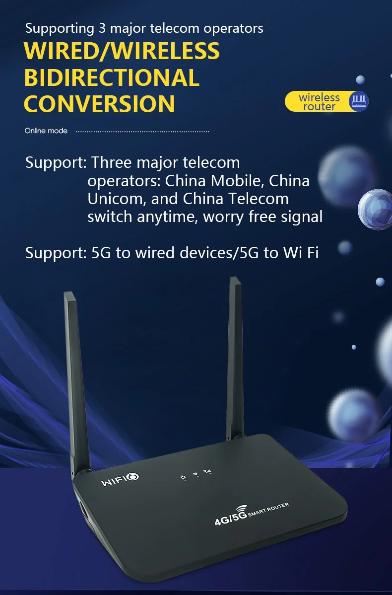 CP103 4G LTE WiFi 6 Smart Wireless Router, 300Mbps High Speed, Compact Desktop CPE with SIM Card Slot, Connects up to 32 Devices