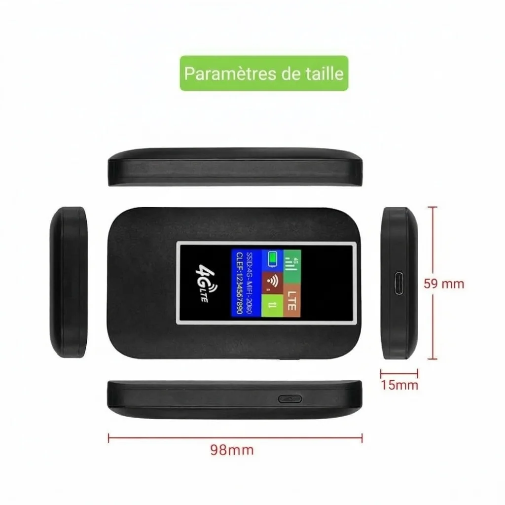 Routeur Wi-Fi mobile portable 4G LTE MF860, batterie 2100 mAh, MiFi de poche déverrouillé avec emplacement pour carte SIM, prend en charge jusqu'à 10 appareils