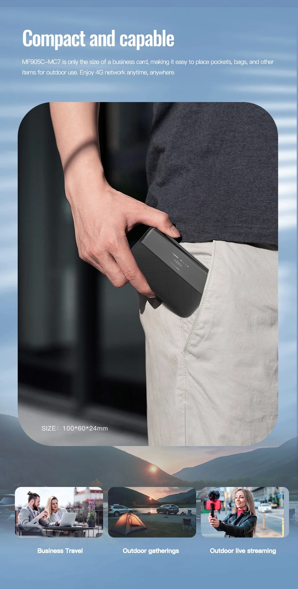 MC7 2-in-1 Portable 4G LTE WiFi Hotspot Router & 6000mAh Power Bank, 150Mbps Mobile MiFi with SIM Card Slot for 10+ Devices