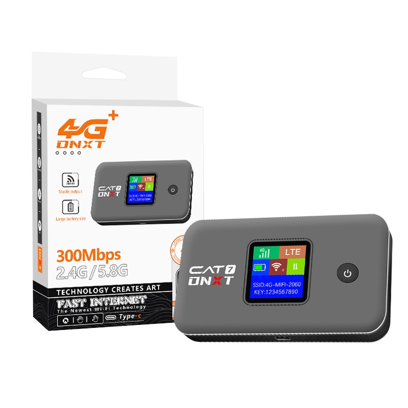 M60 Cat7 Portable 4G LTE Mobile WiFi Hotspot Router, 300Mbps High Speed, 3000mAh Battery, Unlocked Pocket Travel MiFi with SIM Card Slot