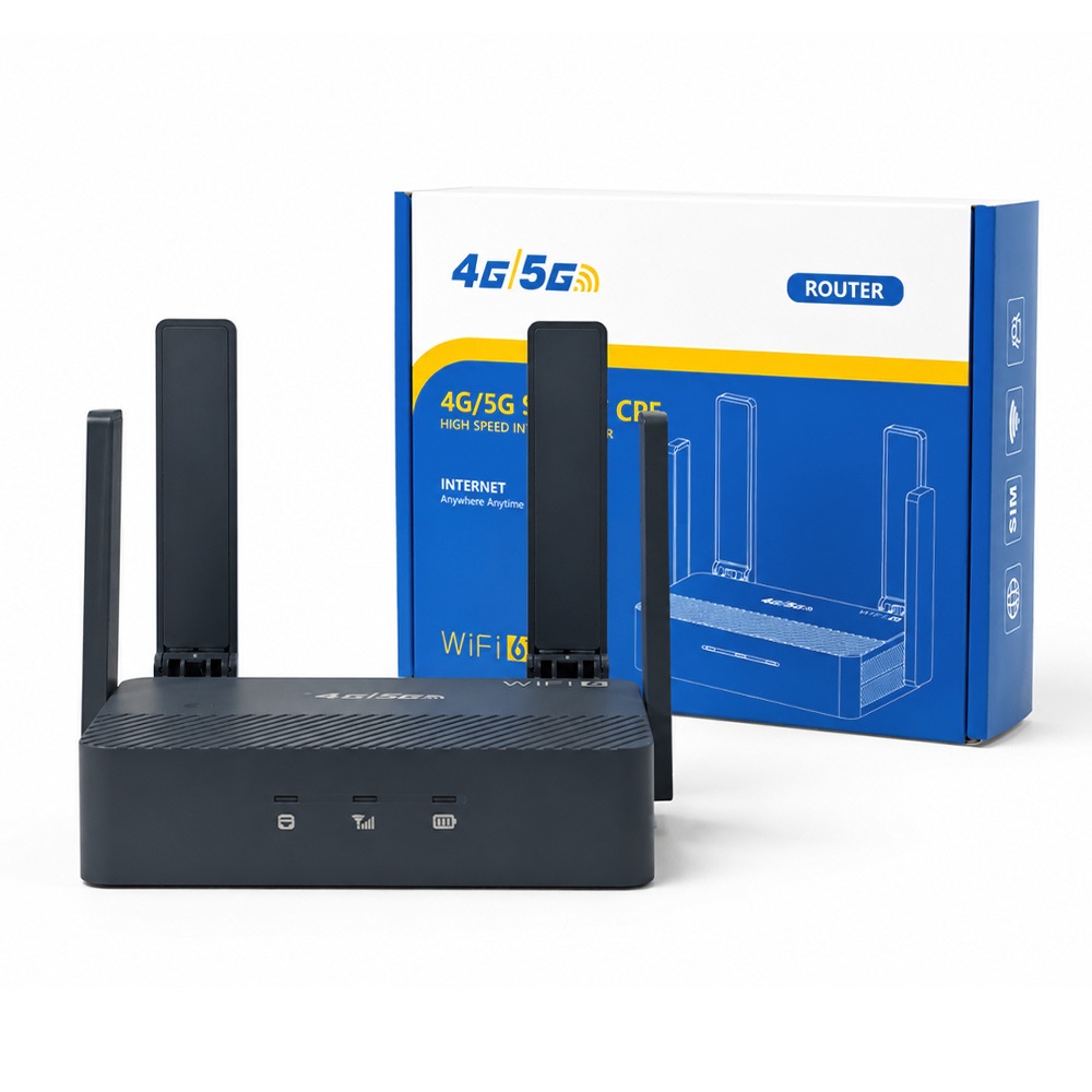 DNXT Q31 Portable 4G LTE WiFi 6 CPE Router with 3000mAh Battery, Type-C Charging, SIM Card Slot, Compact Wireless Hotspot for Home & Travel