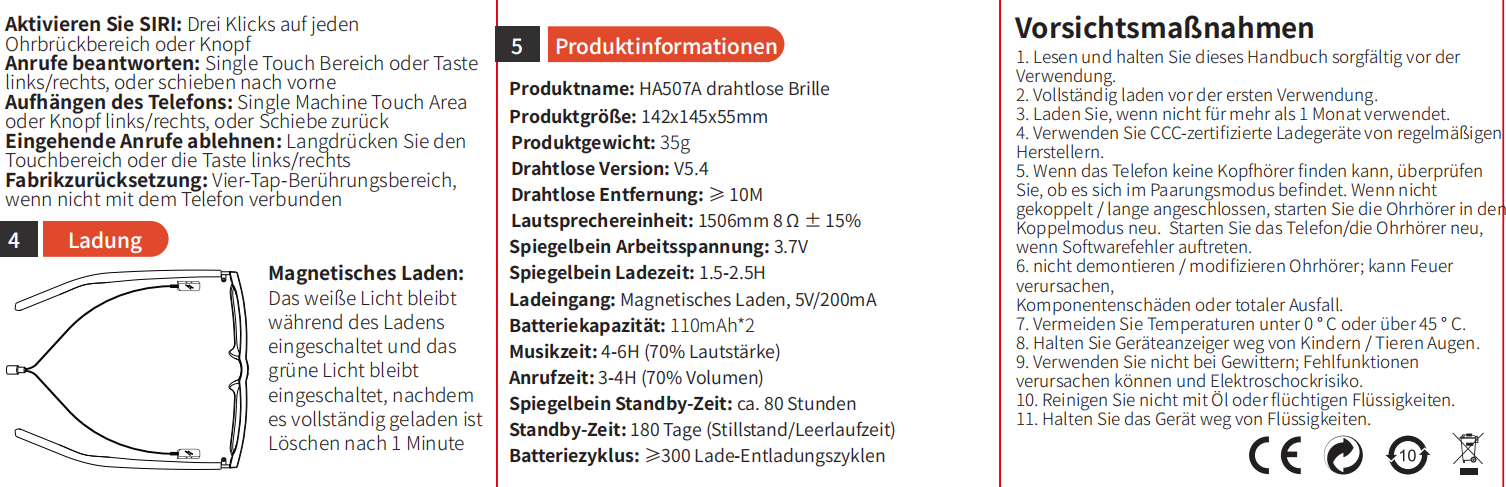 BL30 Schwarze Smart-Brille aus Kunststoff #BS705-0013