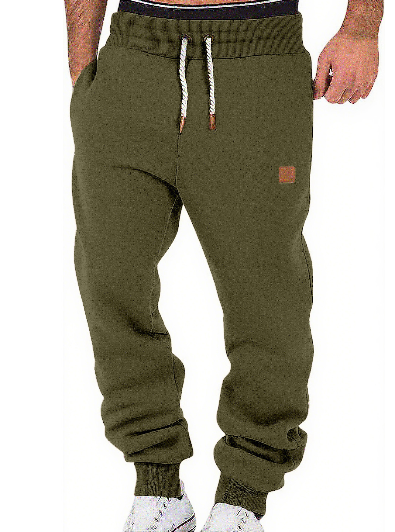 Men's Casual Sweatpants Solid Color Joggers Drawstring Lounge Pants NDF-00001