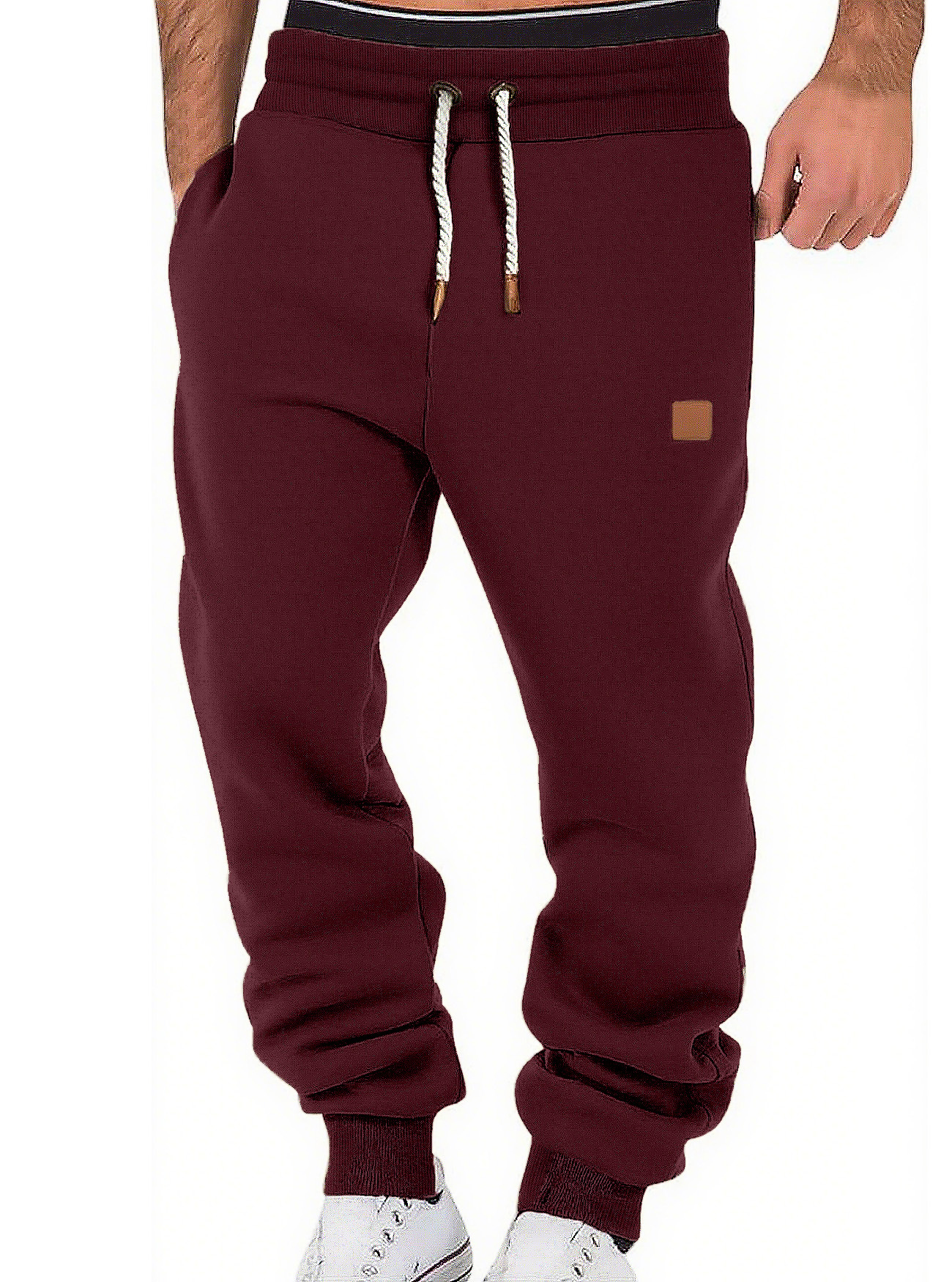 Men's Casual Sweatpants Solid Color Joggers Drawstring Lounge Pants NDF-00001