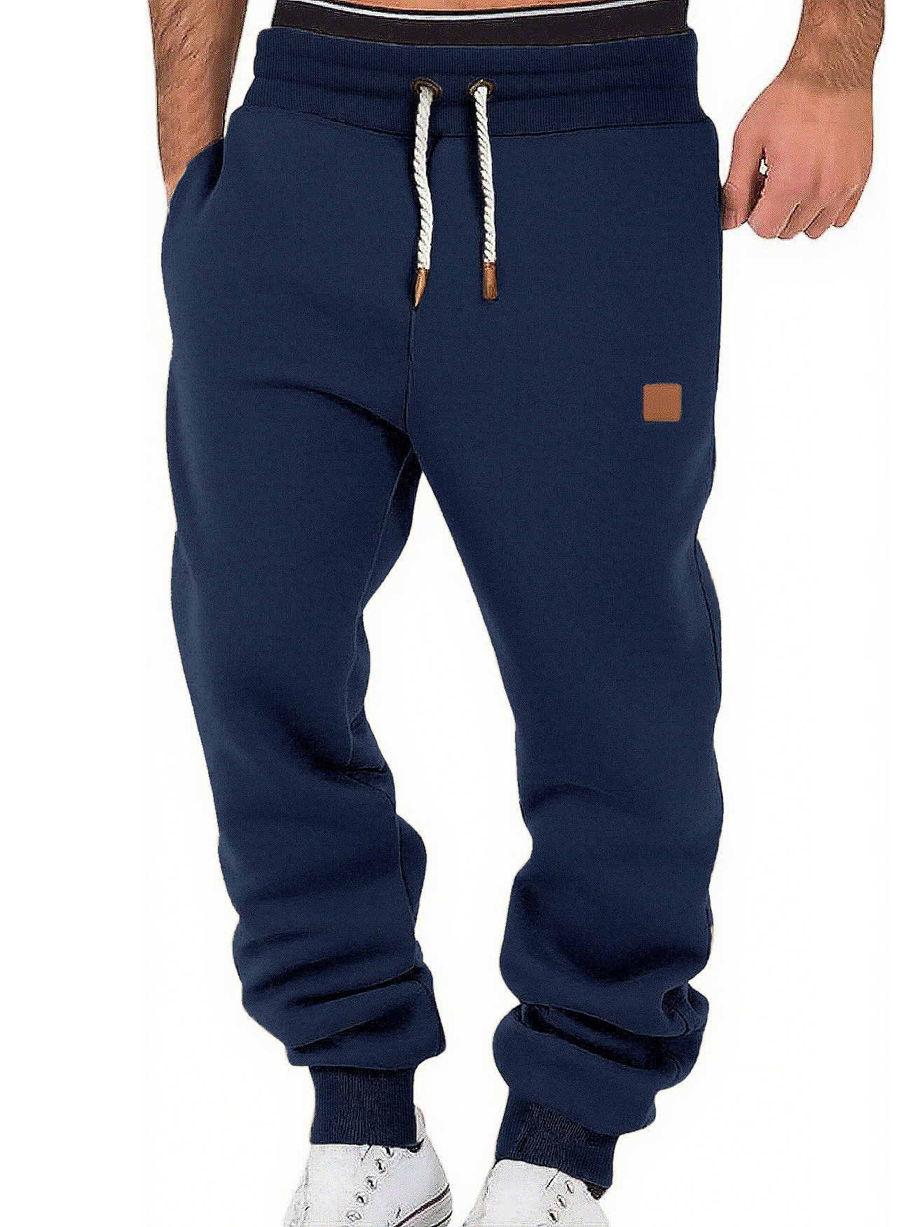 Men's Casual Sweatpants Solid Color Joggers Drawstring Lounge Pants NDF-00001