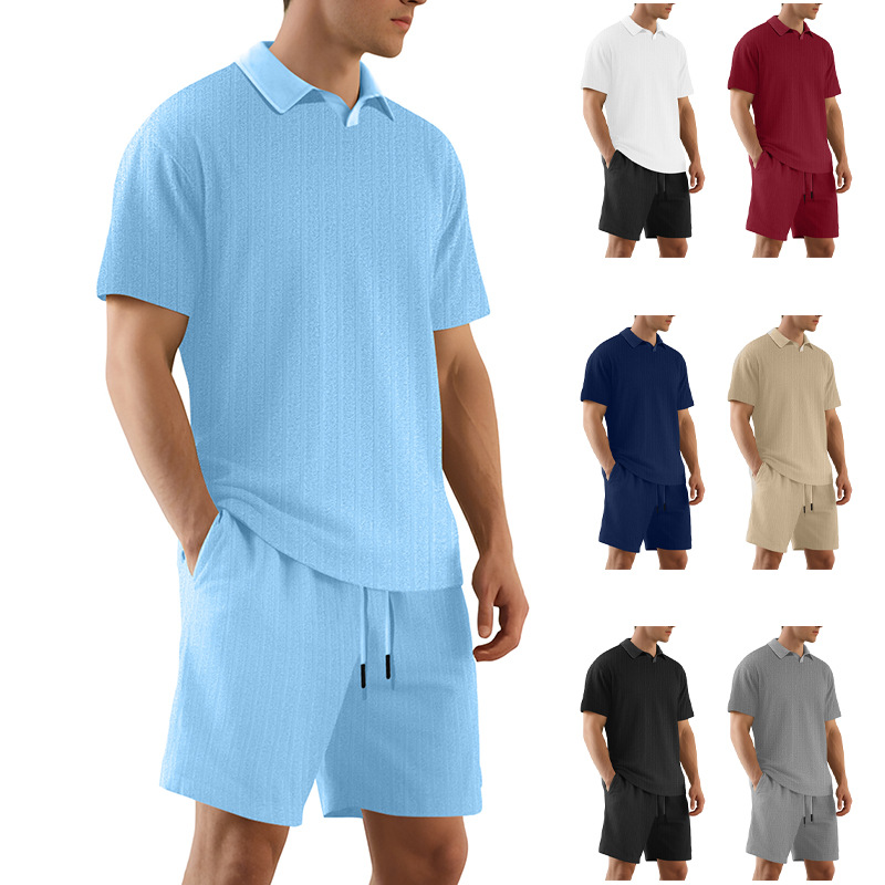 Men's Terry Cloth Tracksuit Set - Breathable Summer Sportswear NDF-00012