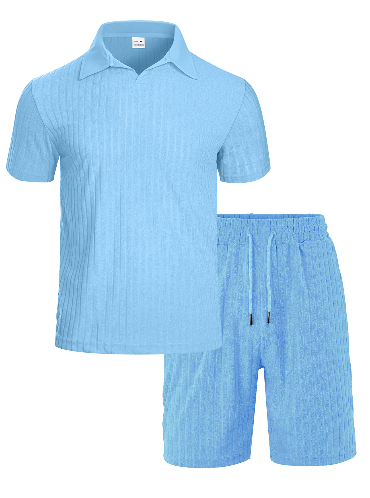 Men's Terry Cloth Tracksuit Set - Breathable Summer Sportswear NDF-00012