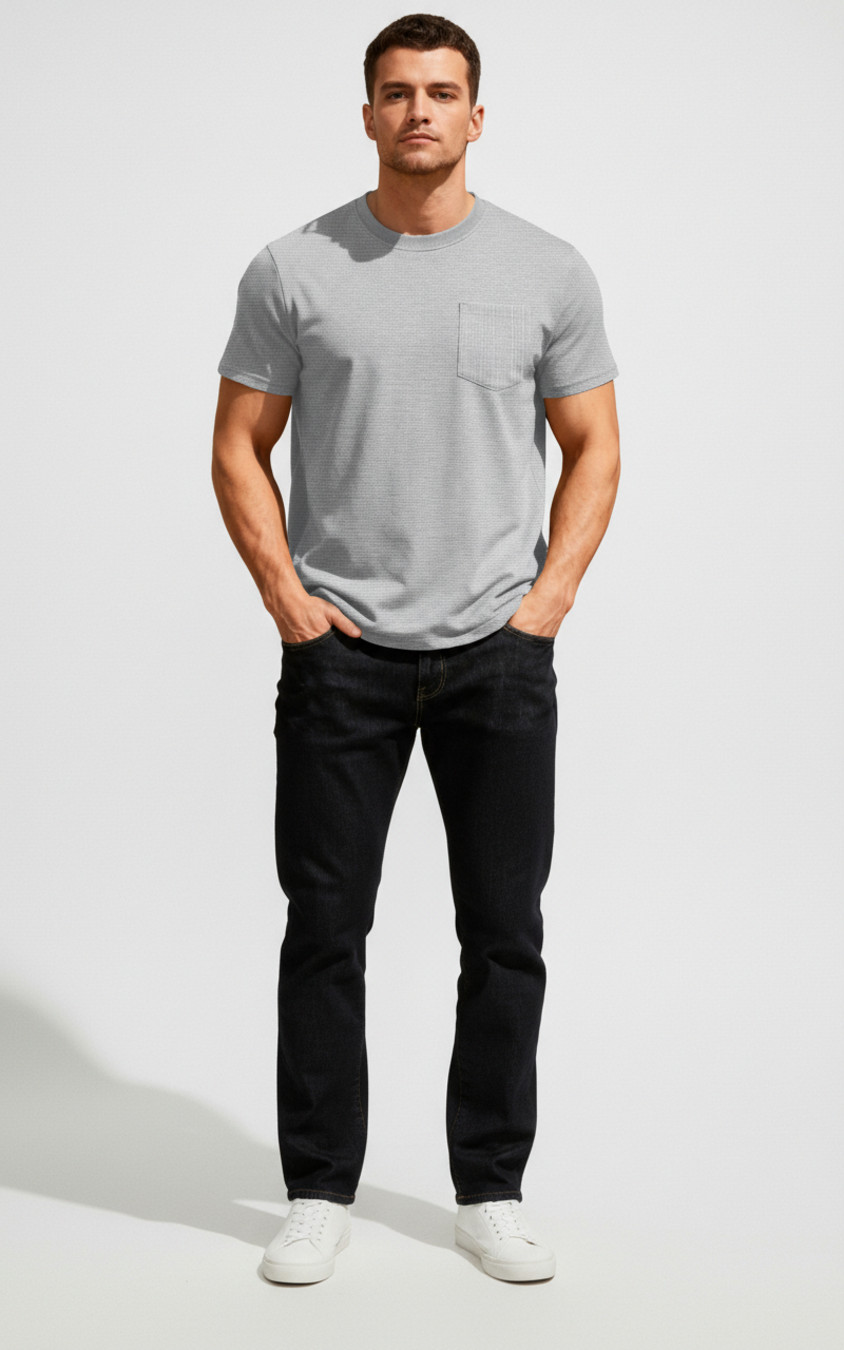 Men's Waffle Knit Crewneck T-Shirt - Breathable & Relaxed Fit NDF-00002