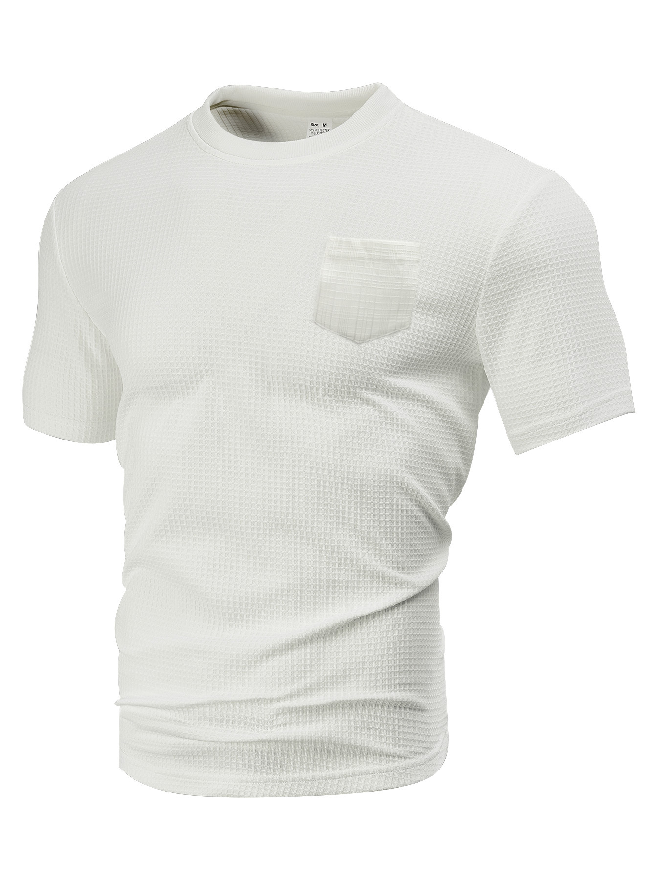 Men's Waffle Knit Crewneck T-Shirt - Breathable & Relaxed Fit NDF-00002