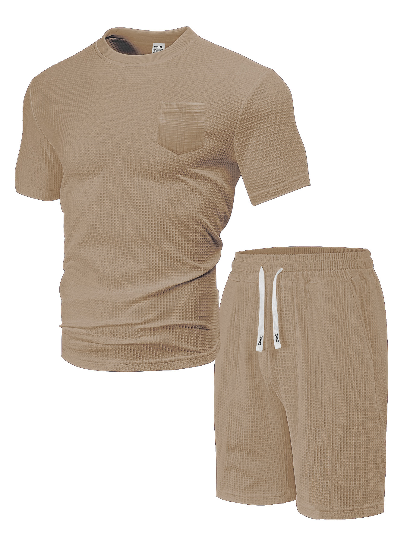 Waffle Knit Men's Shorts Set Summer Casual Loungewear NDF-00014