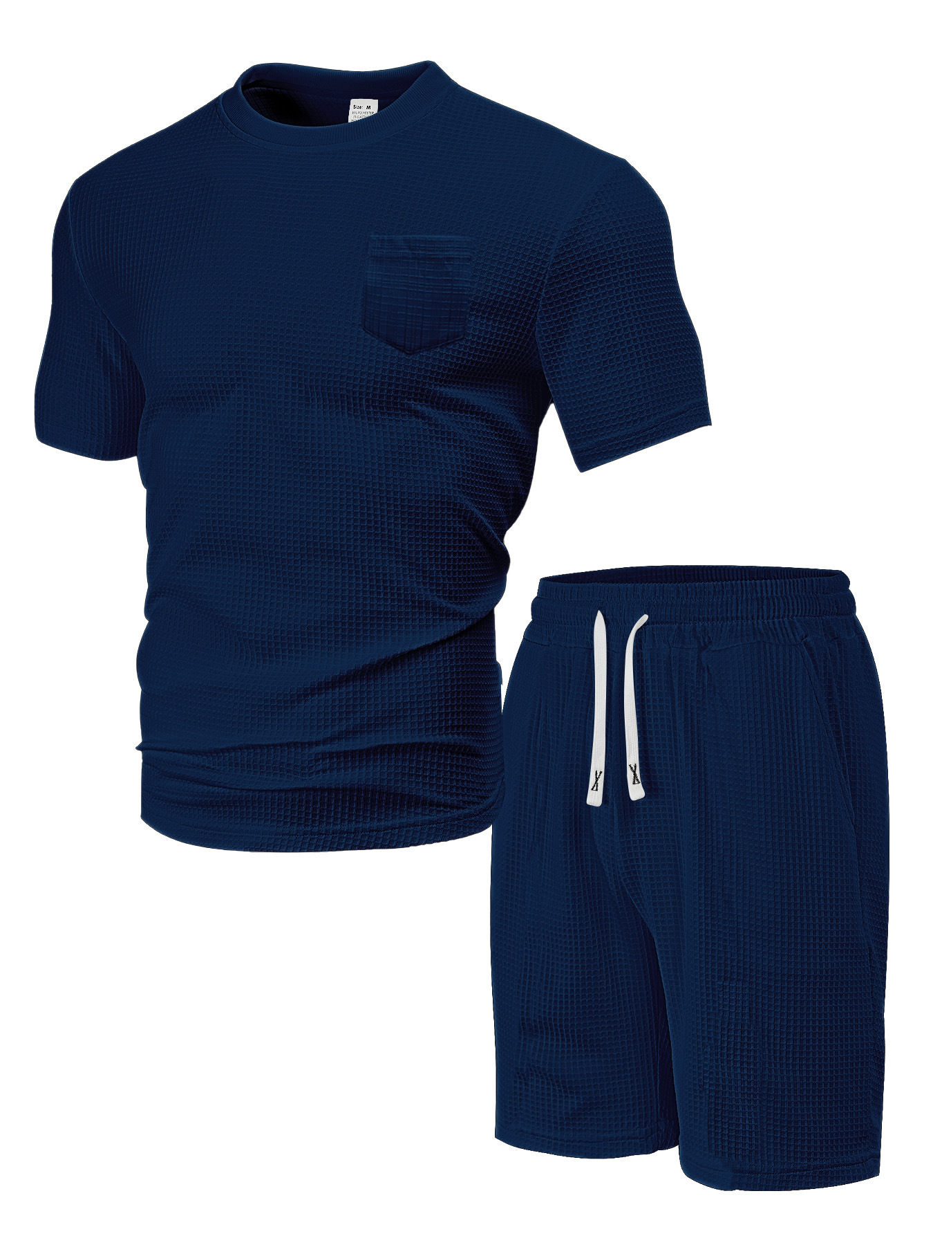 Waffle Knit Men's Shorts Set Summer Casual Loungewear NDF-00014