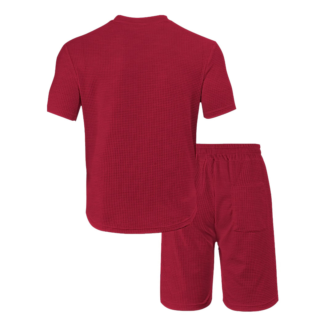 Waffle Knit Men's Shorts Set Summer Casual Loungewear NDF-00014
