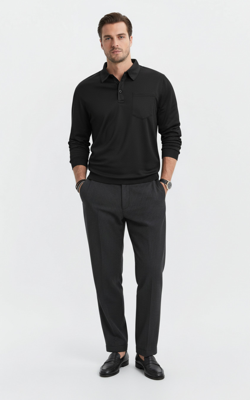 Tactical Long Sleeve Polo Shirt for Men - Outdoor Loose Fit NDF-00005