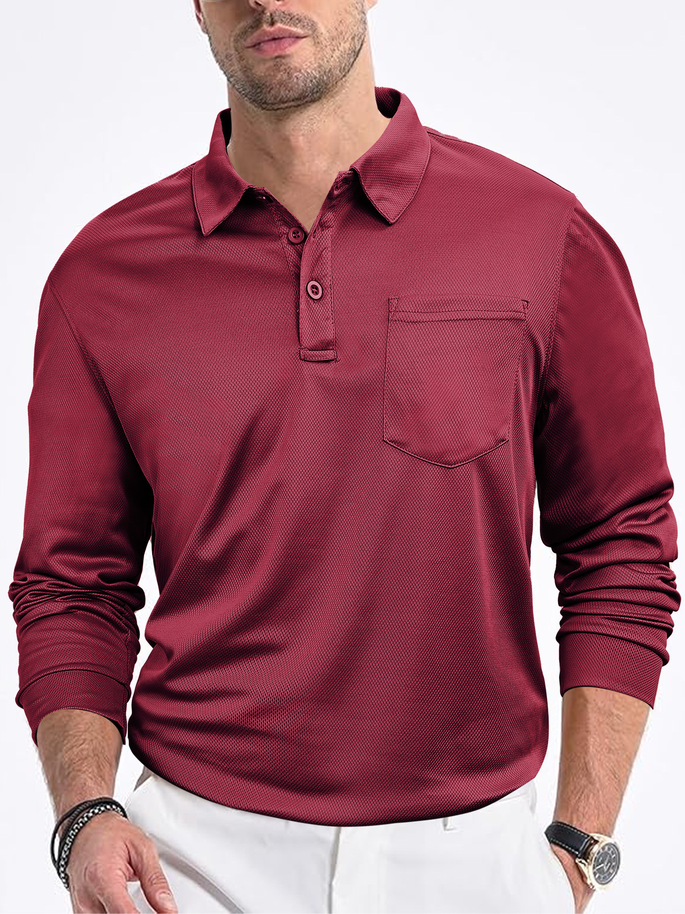Tactical Long Sleeve Polo Shirt for Men - Outdoor Loose Fit NDF-00005