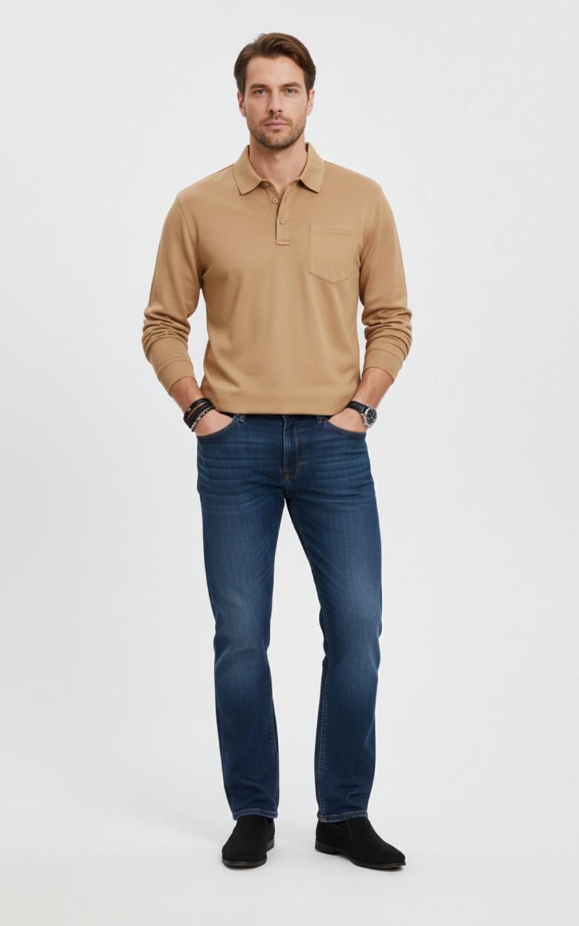 Tactical Long Sleeve Polo Shirt for Men - Outdoor Loose Fit NDF-00005