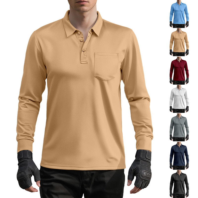 Tactical Long Sleeve Polo Shirt for Men - Outdoor Loose Fit NDF-00005