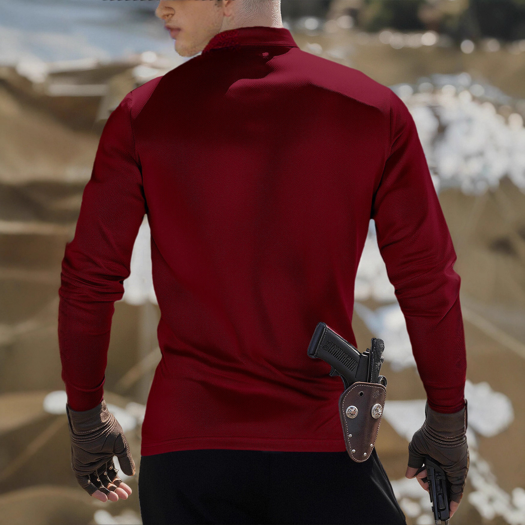 Tactical Long Sleeve Polo Shirt for Men - Outdoor Loose Fit NDF-00005