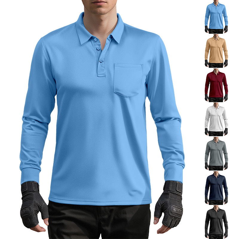 Tactical Long Sleeve Polo Shirt for Men - Outdoor Loose Fit NDF-00005