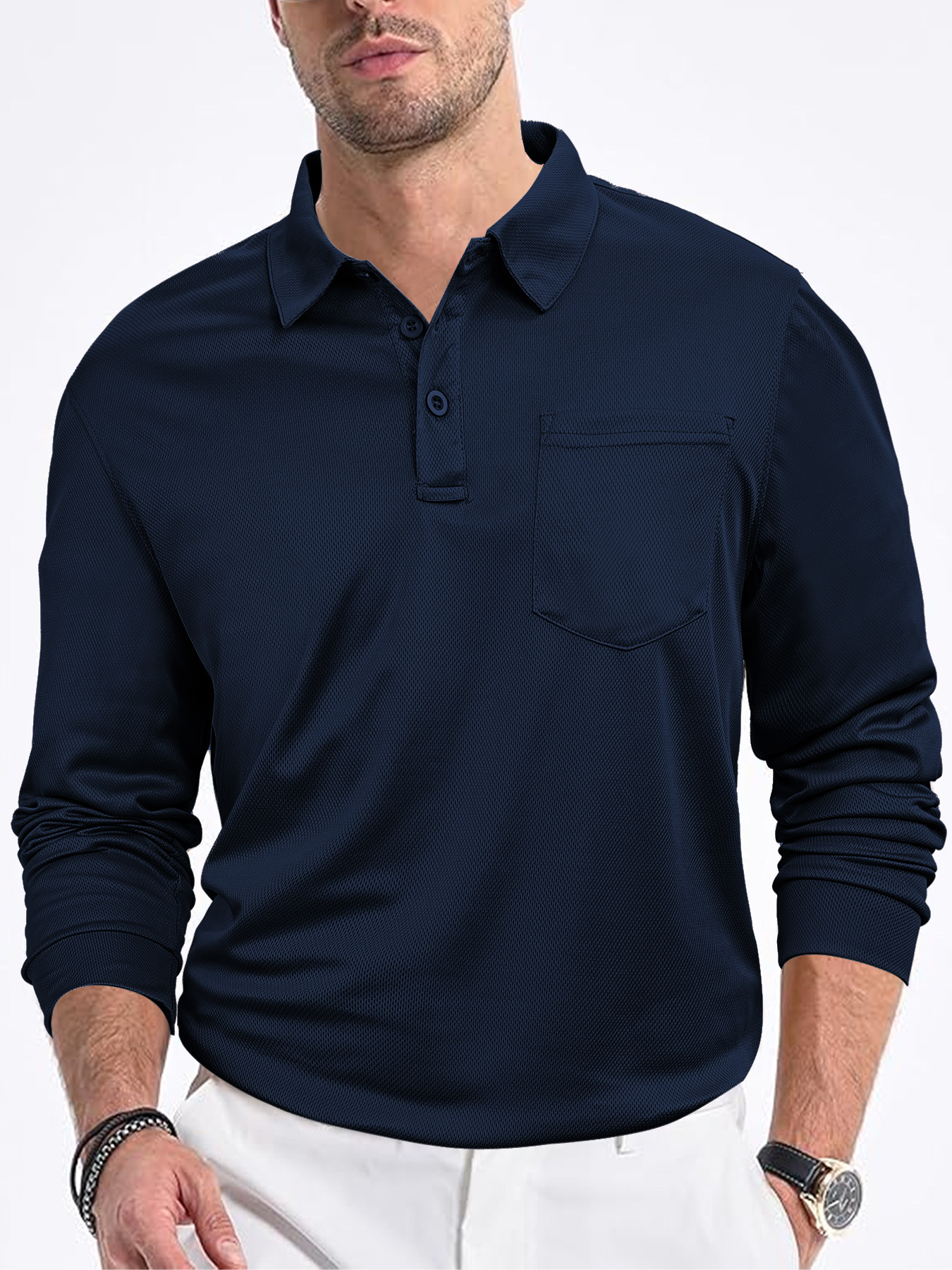Tactical Long Sleeve Polo Shirt for Men - Outdoor Loose Fit NDF-00005