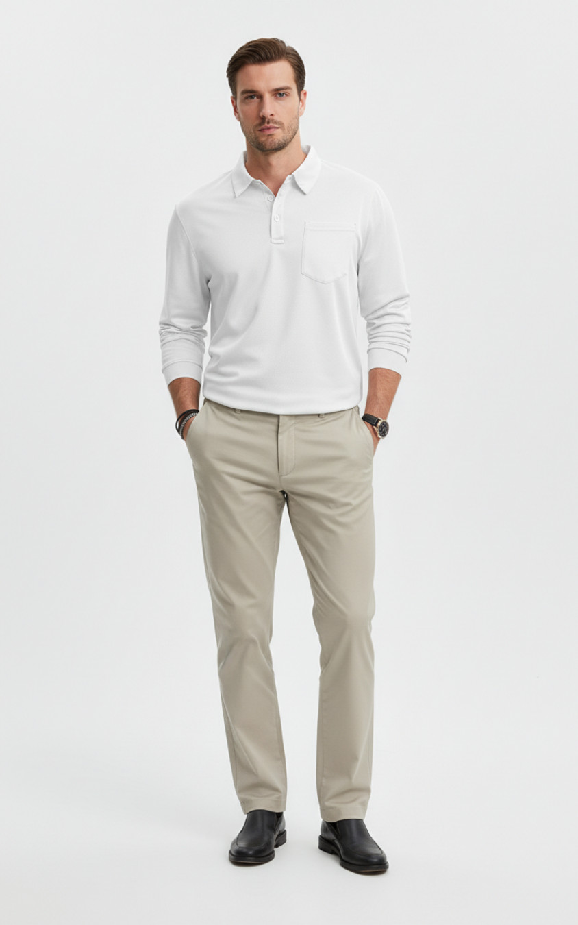 Tactical Long Sleeve Polo Shirt for Men - Outdoor Loose Fit NDF-00005