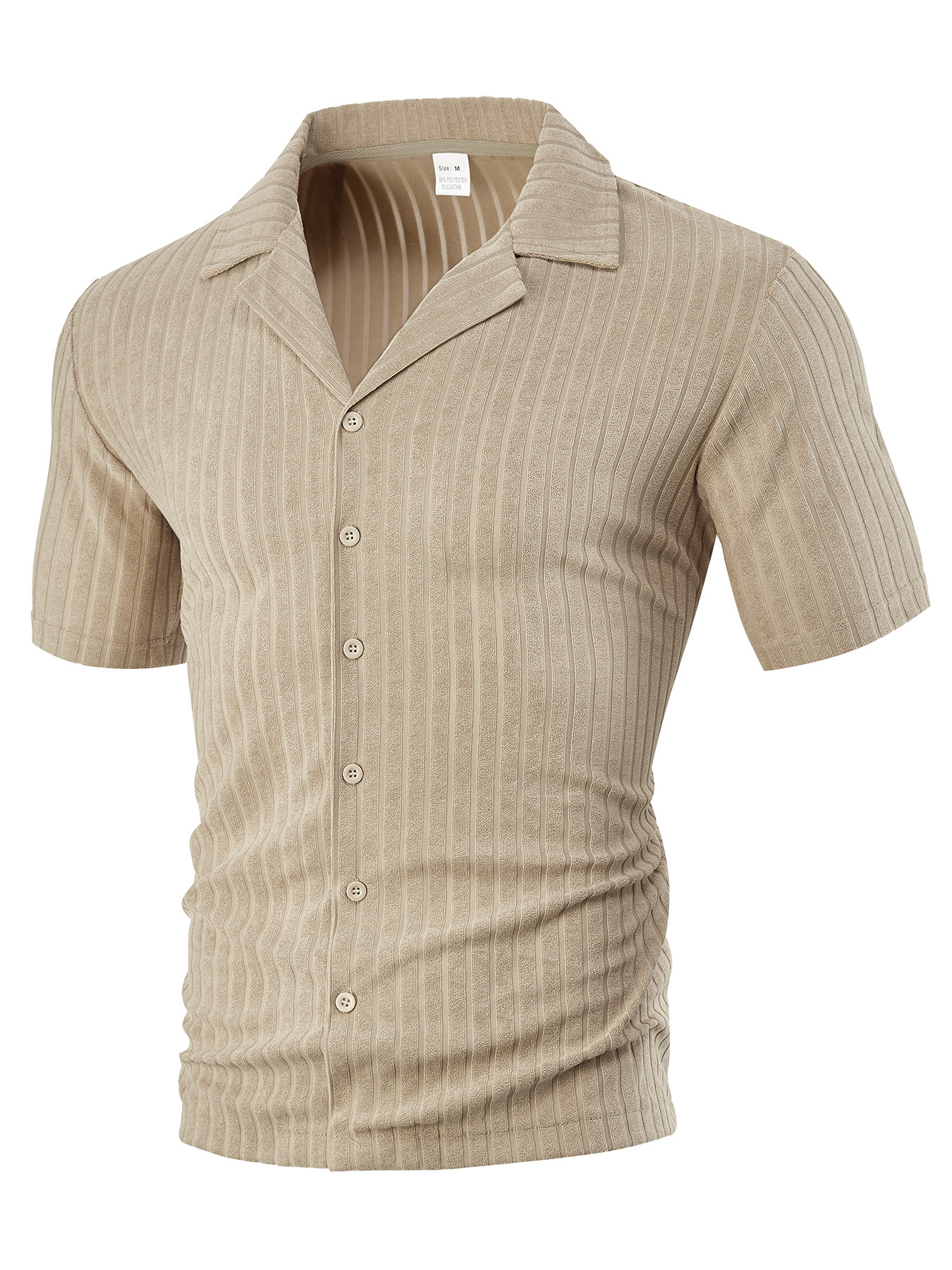 Chemise homme décontractée à manches courtes en coton et lin - Respirante NDF-00020